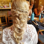 Tahoe Wedding Bride Hair with Beautiful Loose Braids and Accents