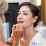 Founder, Linda, Applying Bride's Makeup for Lake Tahoe Wedding