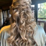 twisted half up half down hairstyle for wedding