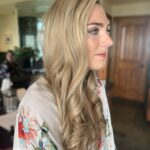side view for bride with loose romantic curls in lake tahoe